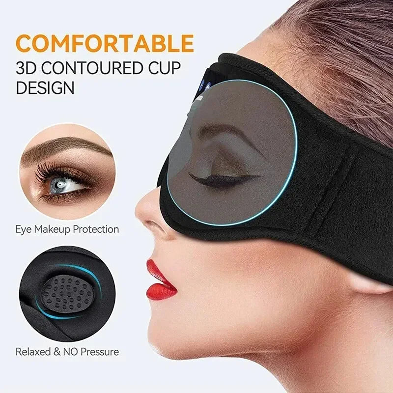 Bluetooth Sleeping Headphones Eye Mask – Soft Wireless Headband for Sleep Tidesmit