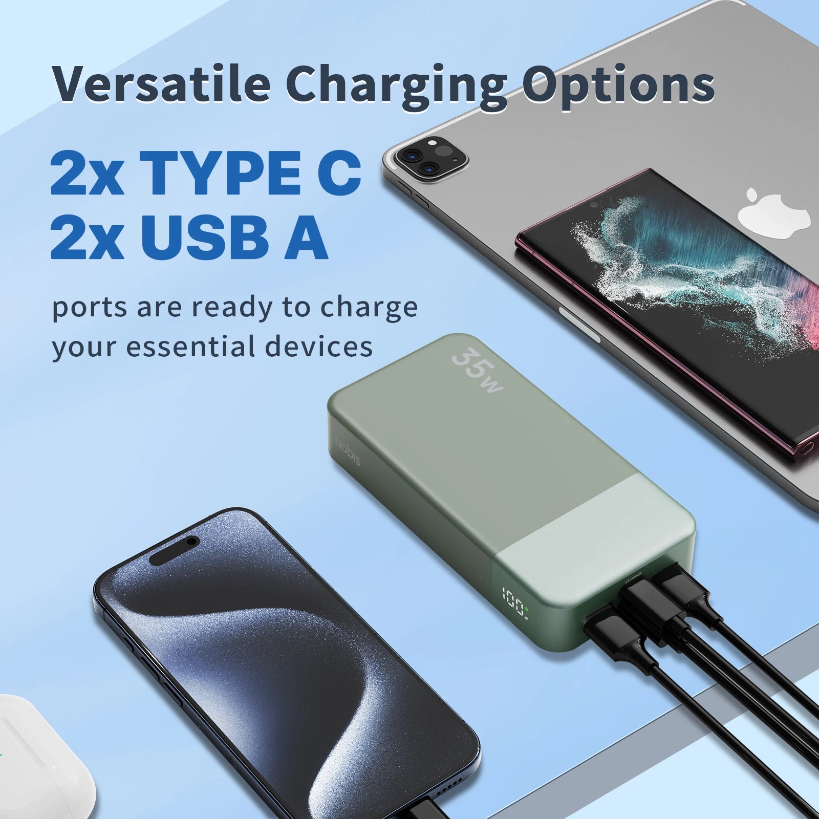 Portable Charger 20000mAh 35W PD Fast Charging Power Bank by Tidesmit Tidesmit
