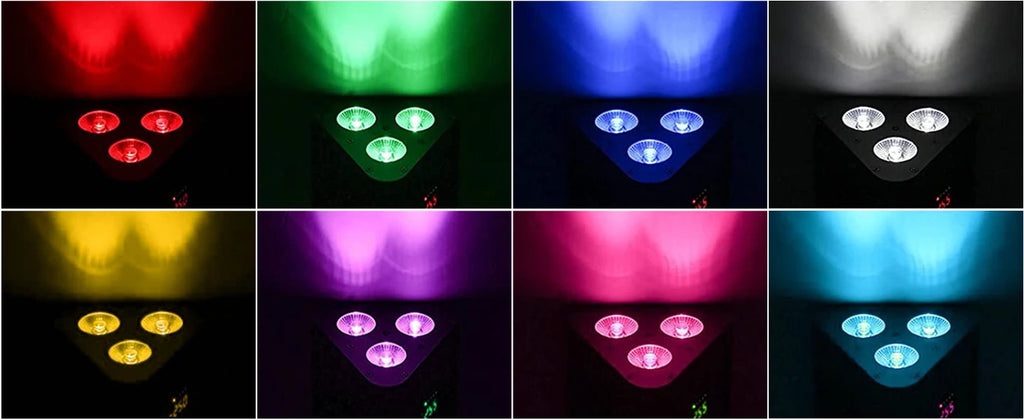 U'King 4PCS 4in1 RGBW LED Battery Par Light 3x4W Triangle Wash Wall Light DMX512 Wireless Effect Light for Concert Disco Party