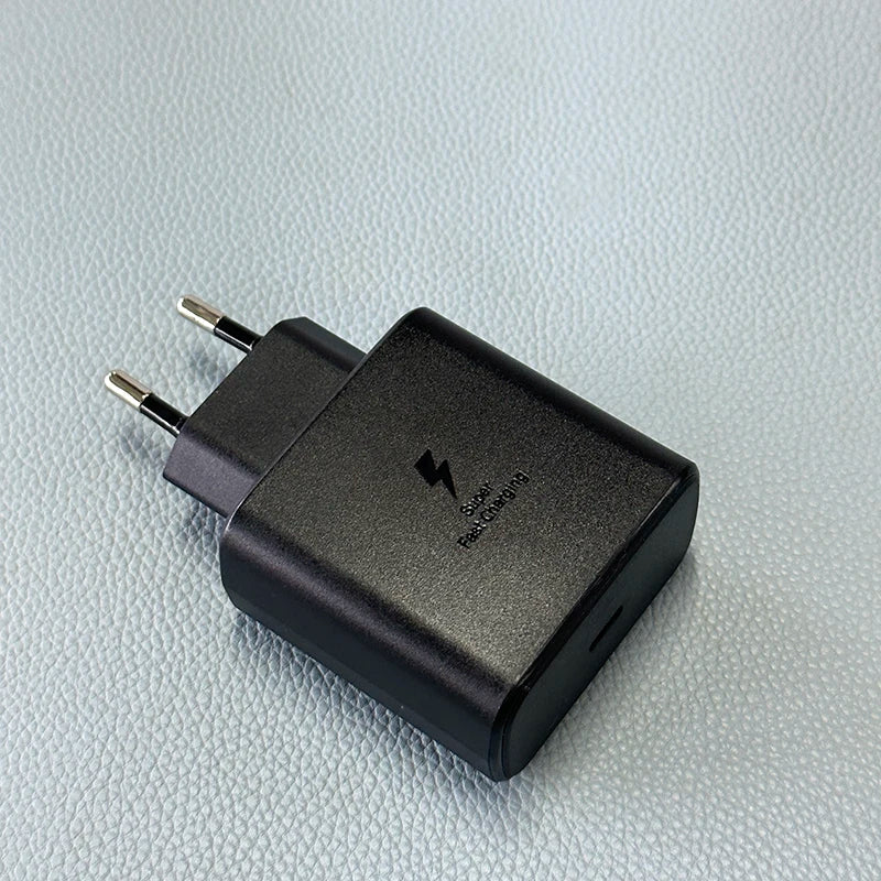 Samsung 45W USB-C Fast Charger PD Adapter for Galaxy S25 S24 EU Black No Cable Tidesmit