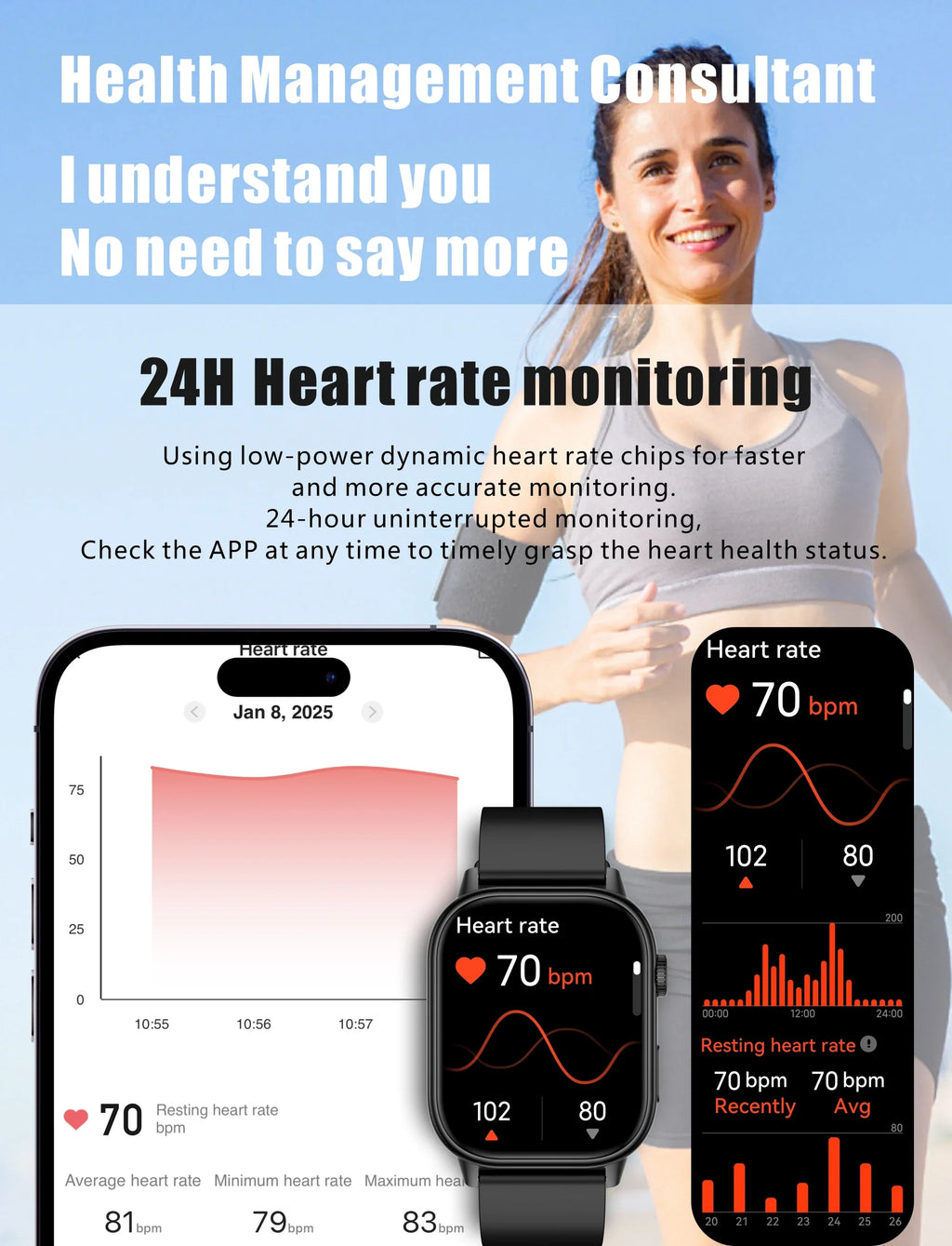 New Smartwatch Sports GPS tracker AMOLED Men Compass Military Outdoor Sports Bluetooth Call Watch 2.01 inch HD screen for Andrio