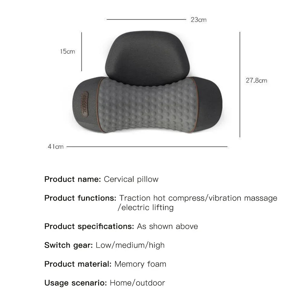 Electric Neck Massager with Heat and Cervical Traction by Tidesmit Back Massage Instrument Tidesmit