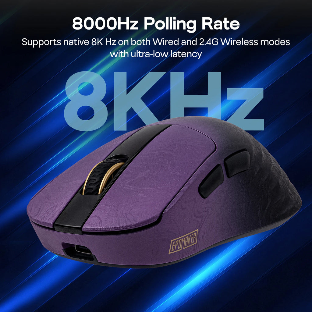 EPOMAKER Carbonis Tri-mode Wireless PAW3950 Sensor Gaming Mouse 8K Polling Rate & 30K DPI Ergonomic Mouse with Digital Display
