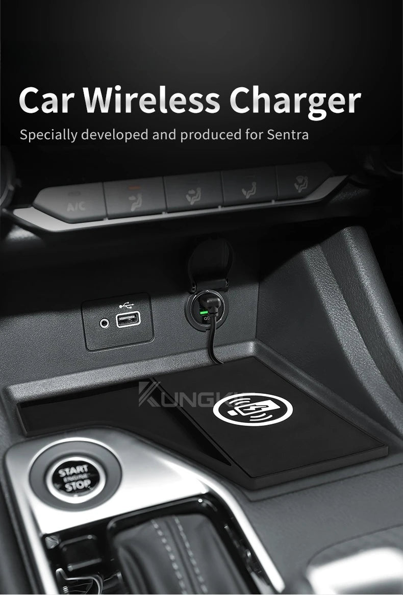 Wireless Charger Pad for Nissan Sentra 2020-2025 LHD, Qi Certified Tidesmit