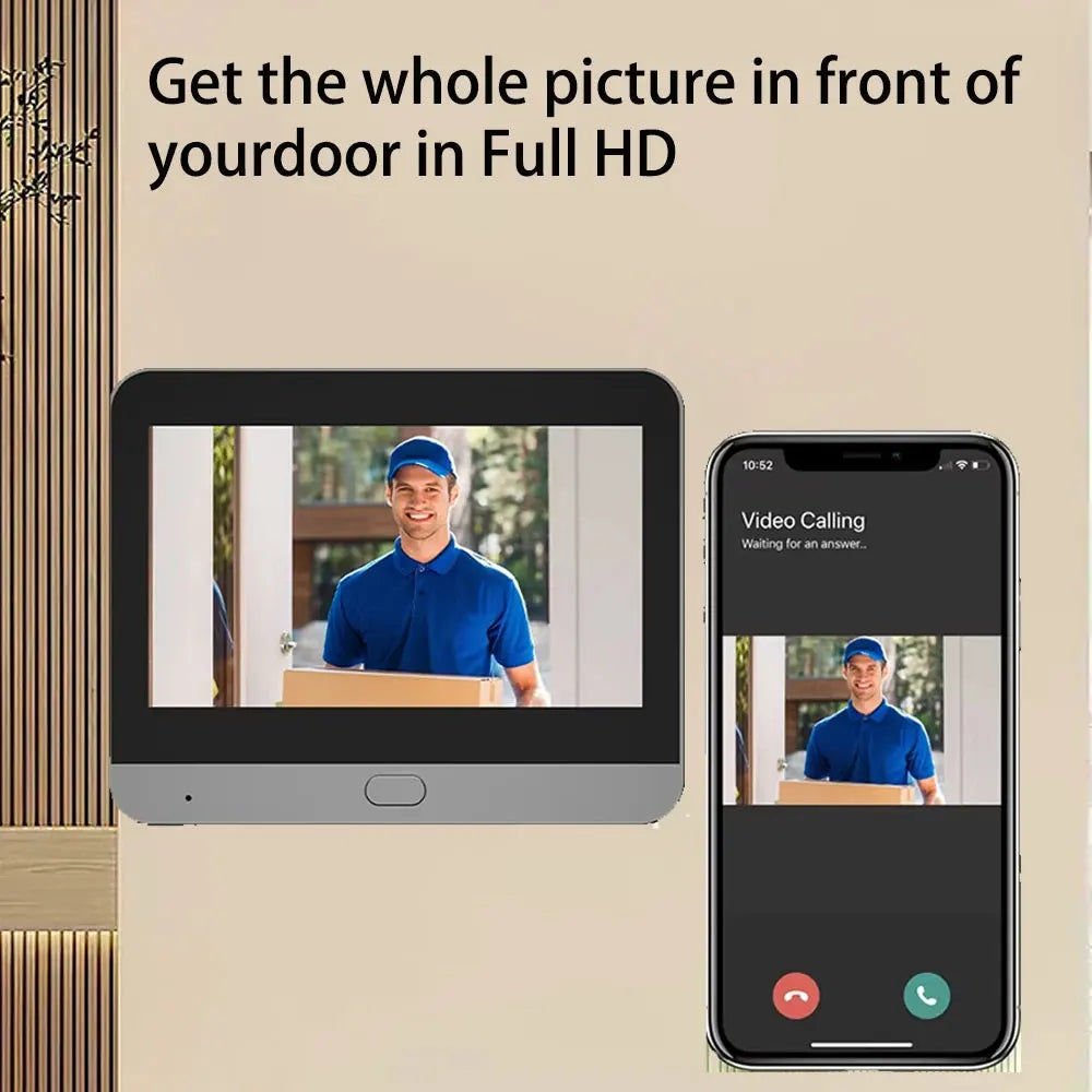 Tuya Smart 4.3 Inch WiFi Peephole Doorbell Camera 120 Degree Wide Angle Door Eye 5000mAh Battery PIR Motion Detector Video Intercom Home Security Camera