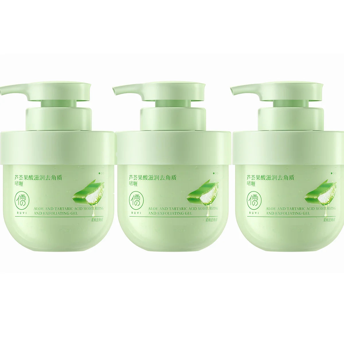Aloe Vera Exfoliating Gel 300g - Professional Deep Pore Cleansing Face Scrub Scrubs Treatments 3x300g Tidesmit