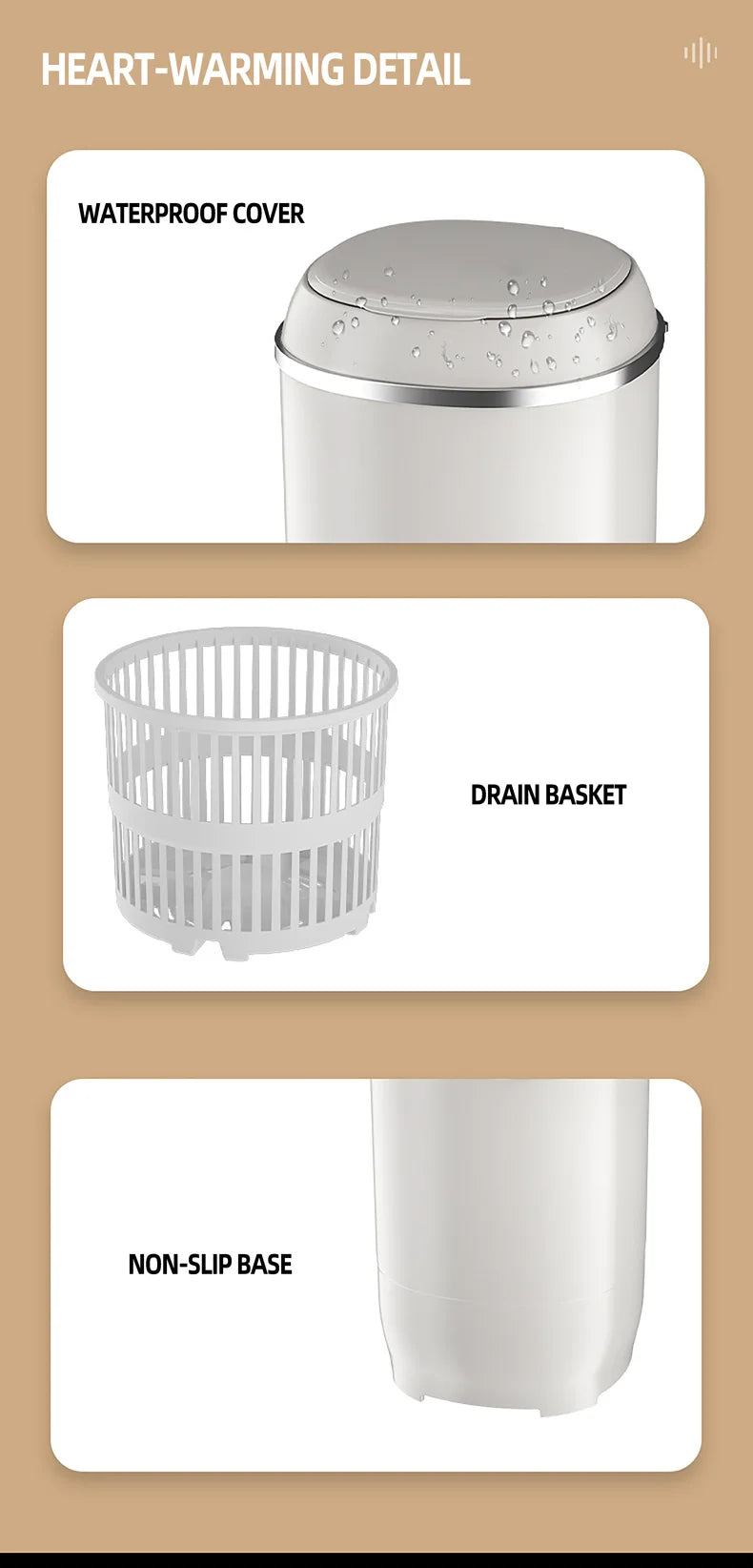 Tidesmit semi-automatic mini washing machine for baby clothes and underwear laundry, compact household appliance view