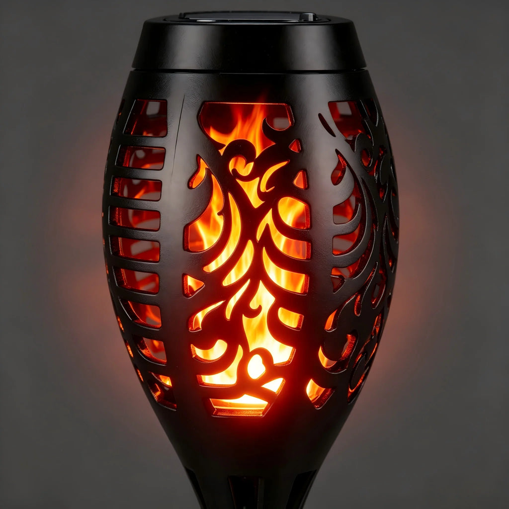 6/8/12 packSolar Torch Lights with warm Flickering Flame, Waterproof Outdoor Halloween Decorations for Garden Yard Path, Spooky Holiday Landscape Lighting for Haunted House Atmosphere, 51cm Solar Powered Stake Lights, 12cm Wi