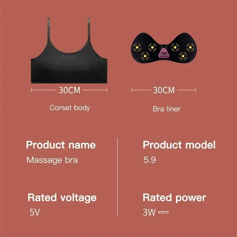 Electric Breast Massager with Heat and Vibration - Black Tidesmit Massage Chairs Tidesmit