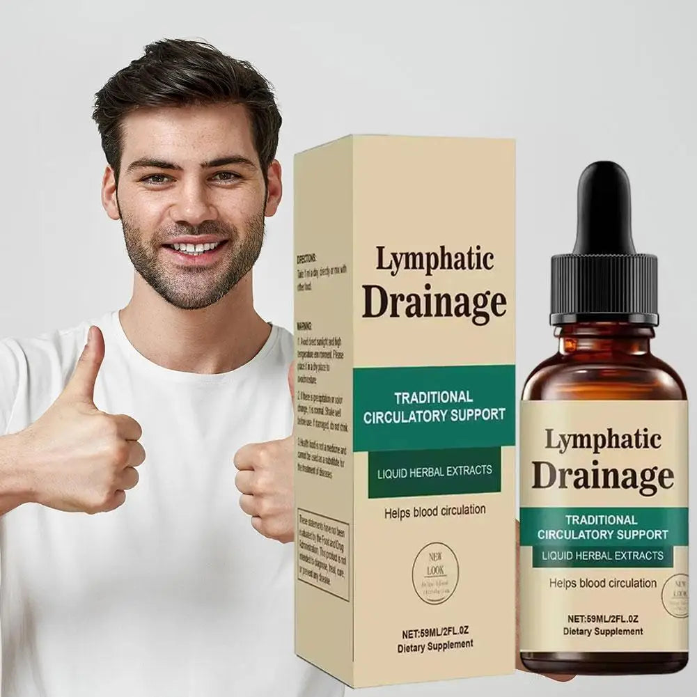 Natural Herbal Lymphatic Drainage Drops, Fast Absorb Detox Liquid Supplement Improve Blood Circulation Relieve Swelling Immune