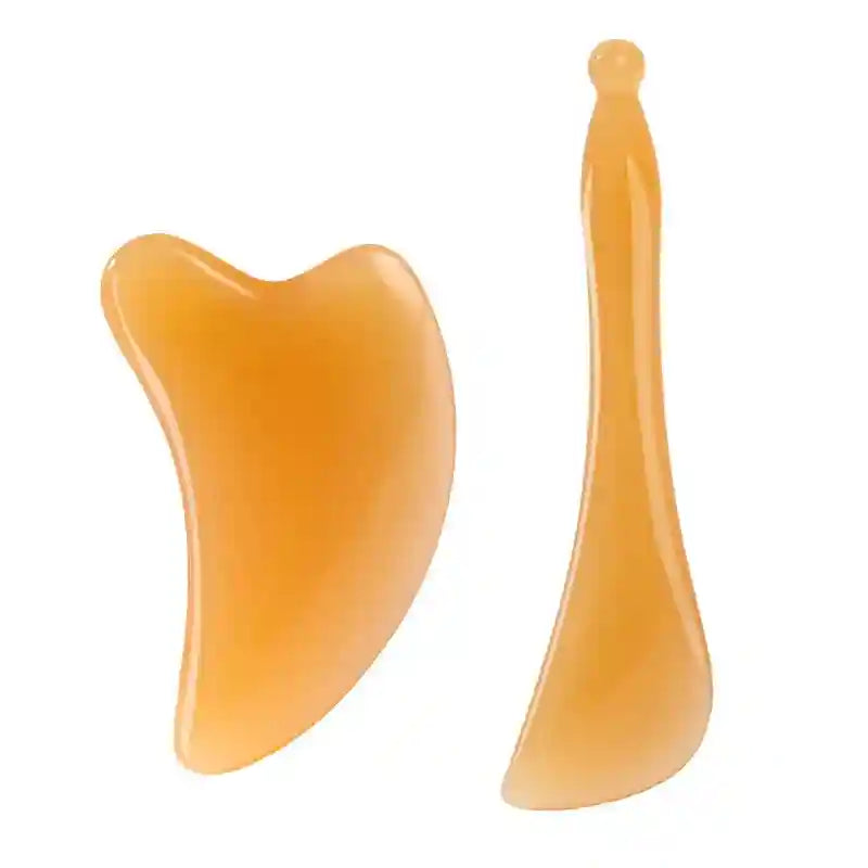 Gua Sha Scraping Massage Tool Set - Face & Body Resin Sculpting Eye Massage Instrument 2 Pcs-A Tidesmit