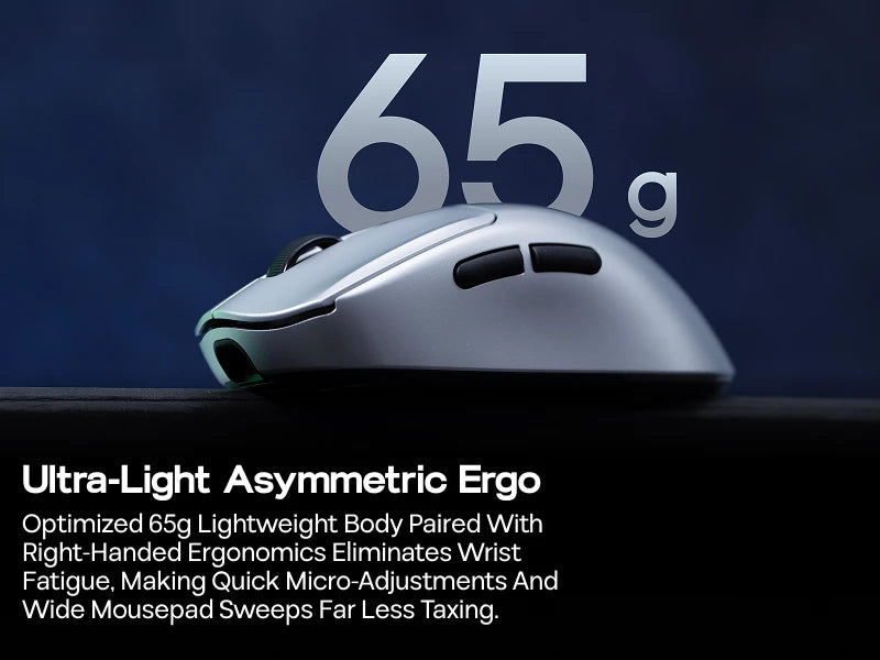 EPOMAKER NEX Pro Tri-mode Wireless Ergonomic Gaming Mouse PixArt PAW3950 Sensor with RGB Charging Dock & 8000Hz Polling/42K DPI