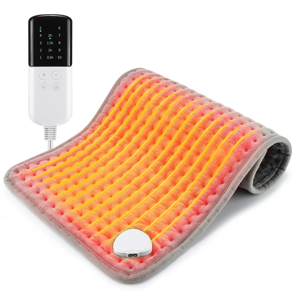 Electric Heating Pad for Muscle Relief - 10 Heat Settings & 4 Timers Body Shaping Massage Equipment Tidesmit