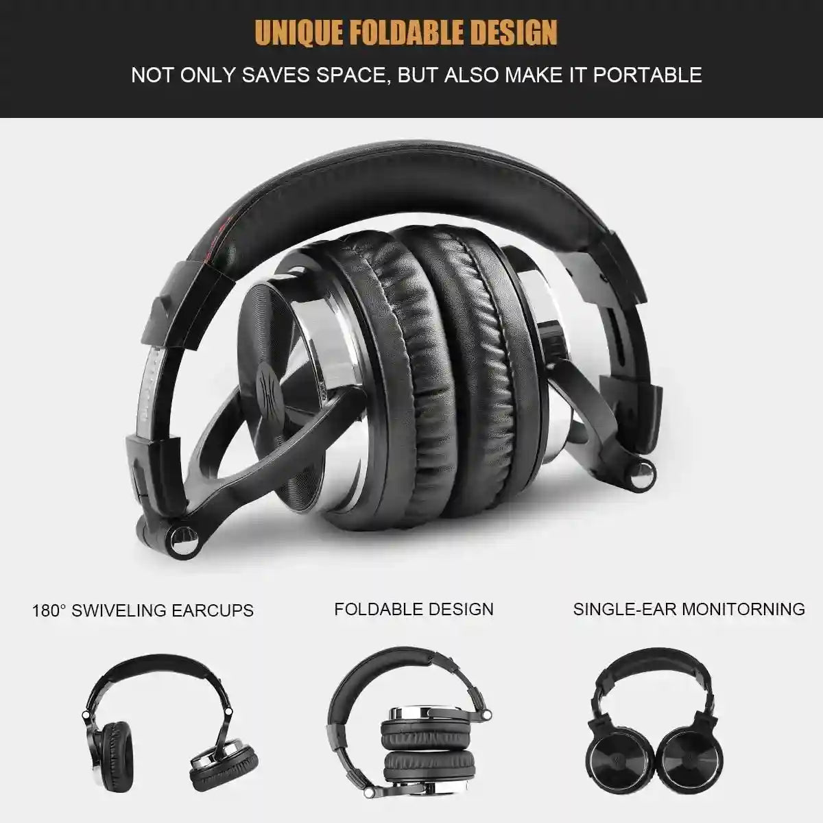 Tidesmit Wired Studio Headphones - Over-Ear Monitor with Mic Tidesmit