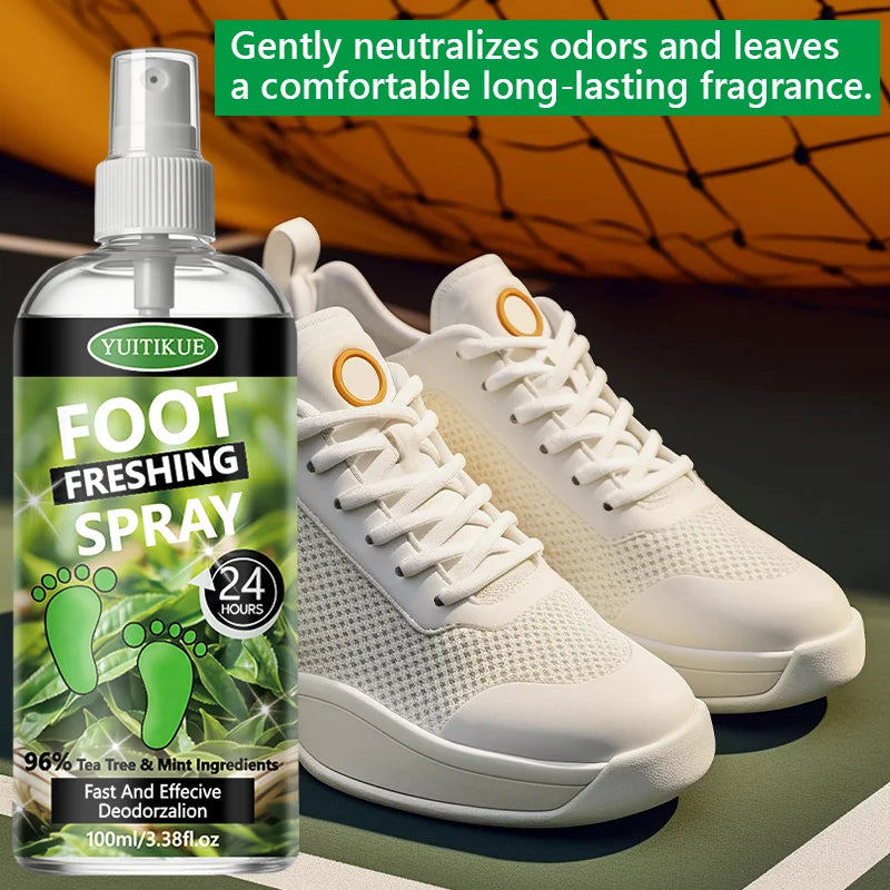 Tidesmit YUITIKUE Tea Tree Foot Freshing Spray, 100ml 24H antiperspirant for effective foot odor control.