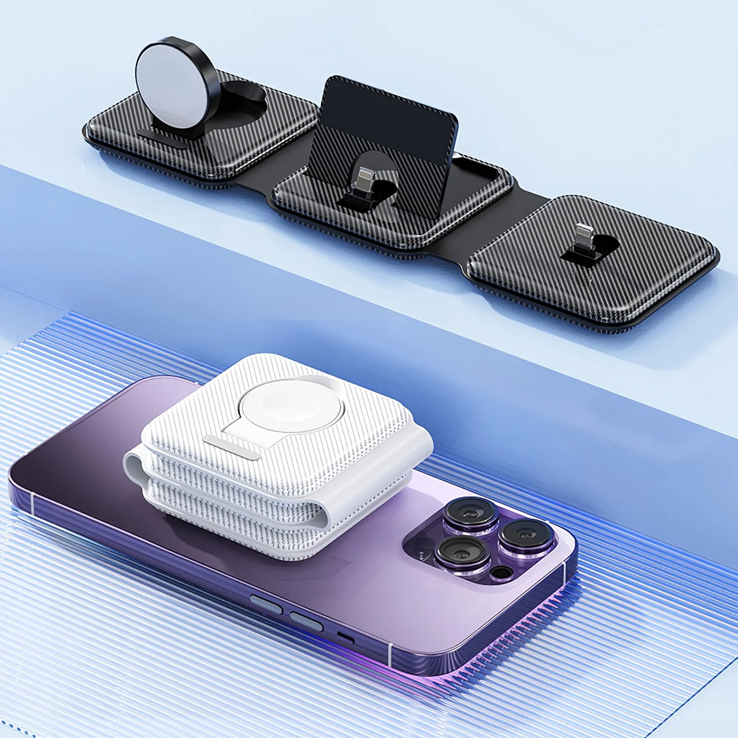 3-in-1 Wireless Charging Station for iPhone, Apple Watch and AirPods Tidesmit