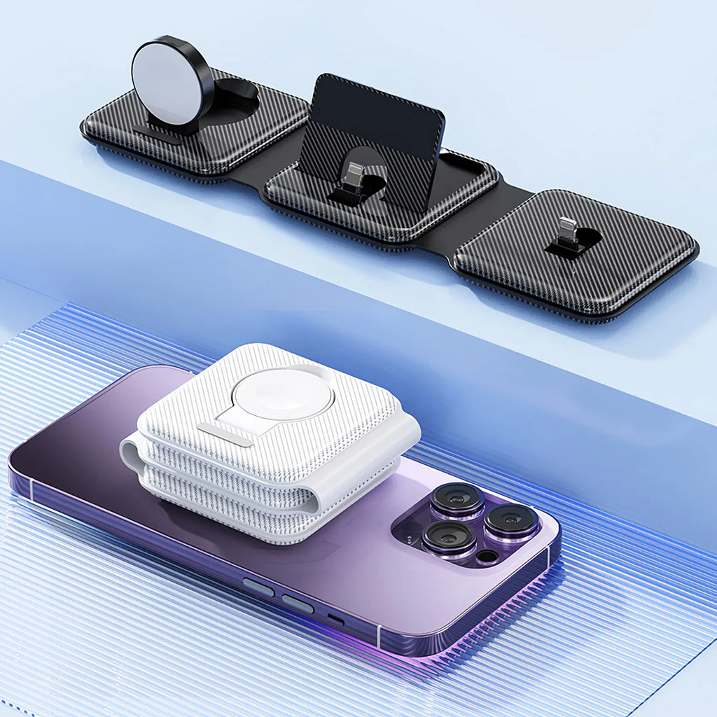 3-in-1 Magnetic Wireless Charging Station for iPhone and Apple Watch Tidesmit