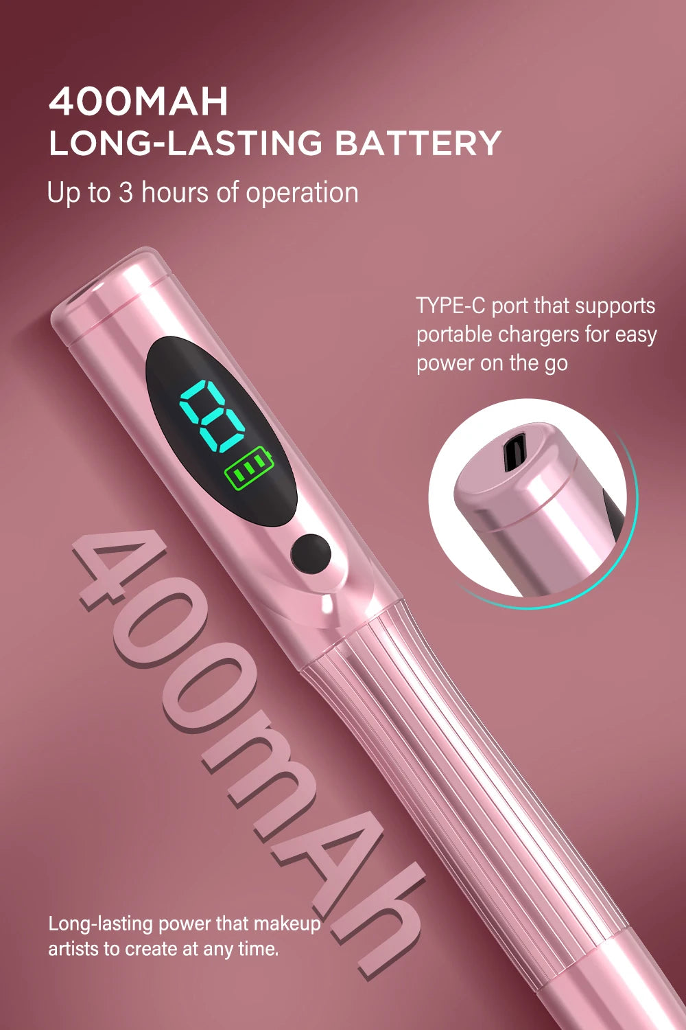 Wireless PMU Machine for Lips & Eyebrows - Professional Pink Device Permanent Makeup Machines Tidesmit