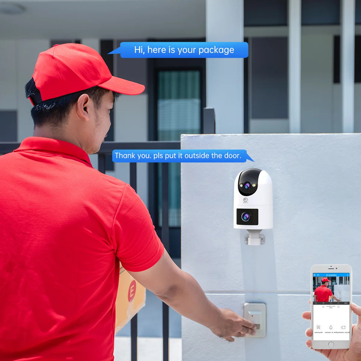 Jooan WiFi Surveillance Camera Dual Lens 4K 8MP HD Outdoor IP Camera AI Tracking Security Protection Wireless Smart Baby Monitor