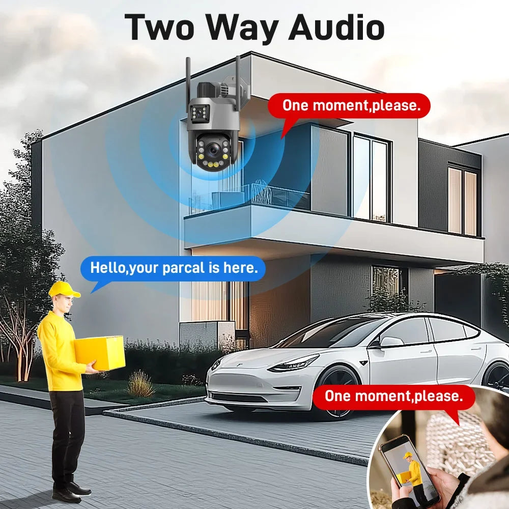 PEGATISAN WIFI 4K 8MP Dual Lens 20/50X Zoom Display PTZ Outdoor Surveillance Camera 393ft Ultra Long IR Vision ONVIF ICSEE APP