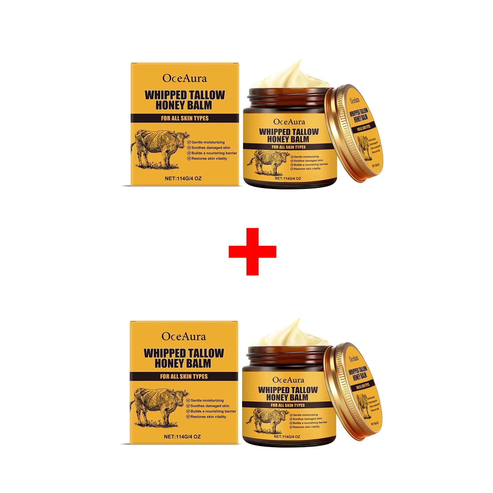 Beef Tallow Honey Balm Deep Hydrating Soft Smooth Skin Damage Care Tighten Fine Lines Facial Moisturizer Rejuvenating Face Cream