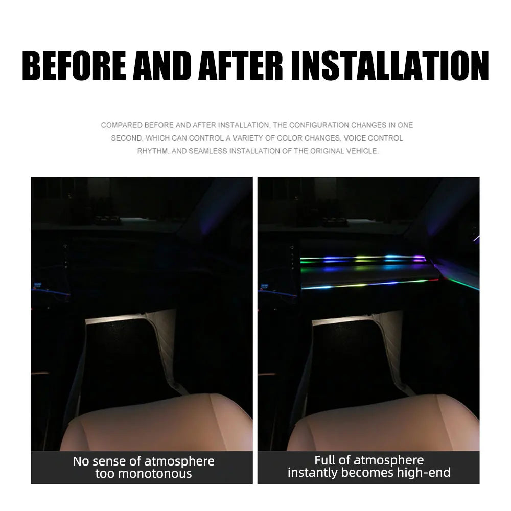 10-in-1 Car Ambient LED Lighting Kit - Customizable Atmosphere Lamp Tidesmit