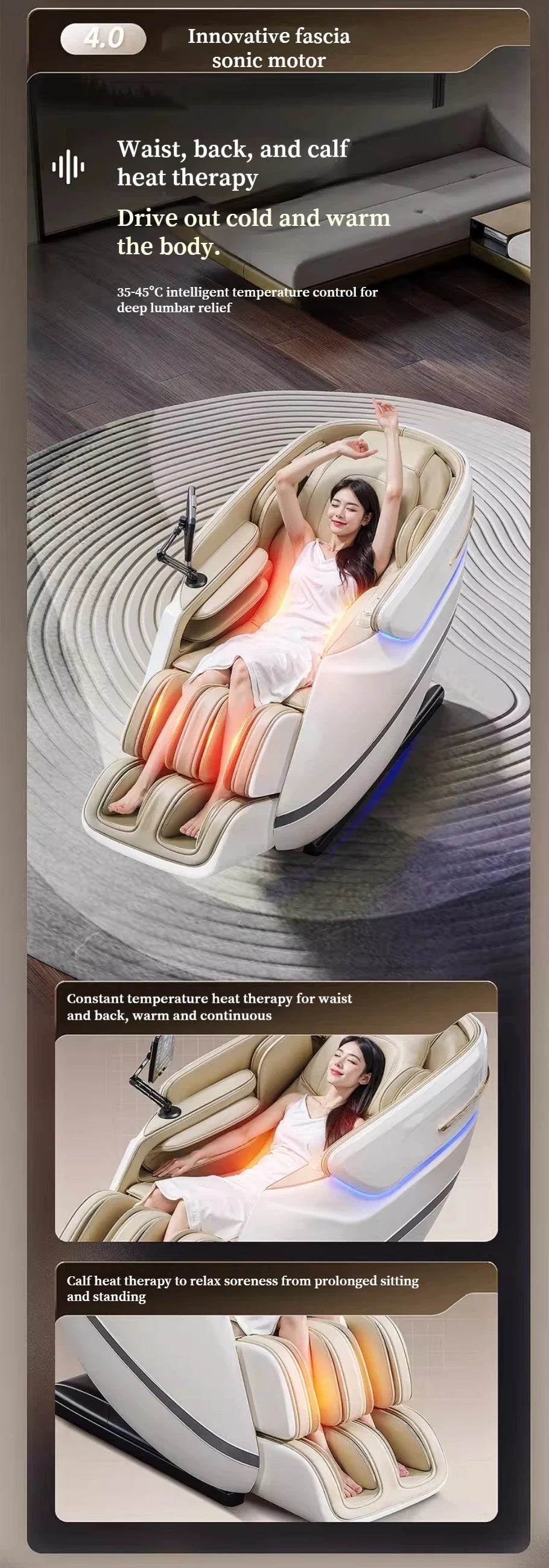 Zero Gravity SL Track Massage Chair with Heat Therapy - Tidesmit Body Shaping Massage Equipment Tidesmit