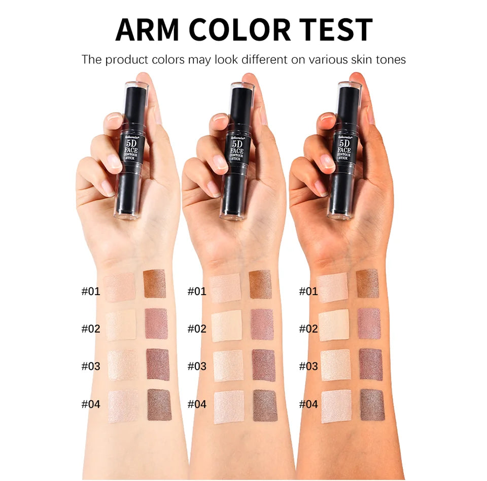 Tidesmit dual-ended contour stick and highlighter for V-face sculpting and defined nose bridge makeup detail view