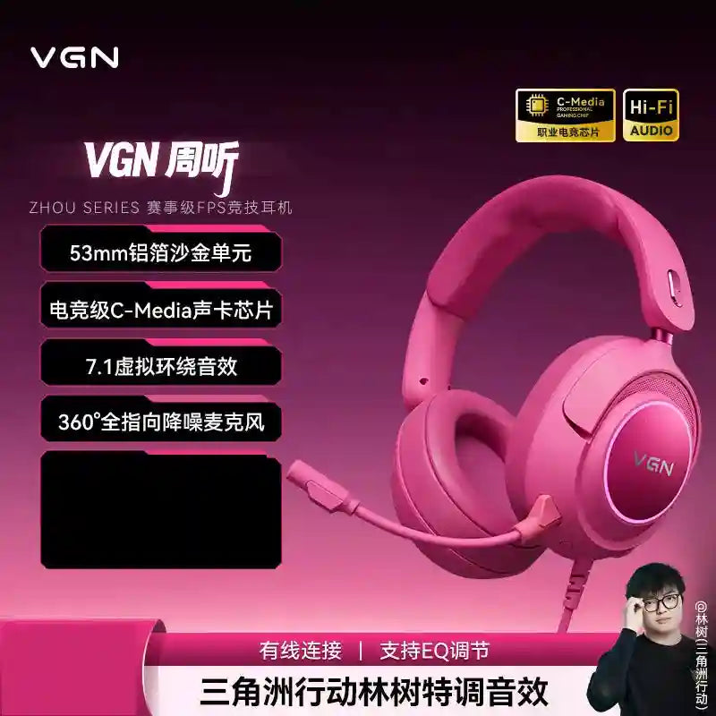 Wireless Gaming Headset with Active Noise Cancellation - Tidesmit Pro Red Tidesmit