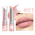 Pink magic color-changing lip balm with a hydrating, glossy finish for a natural pink daily makeup look.