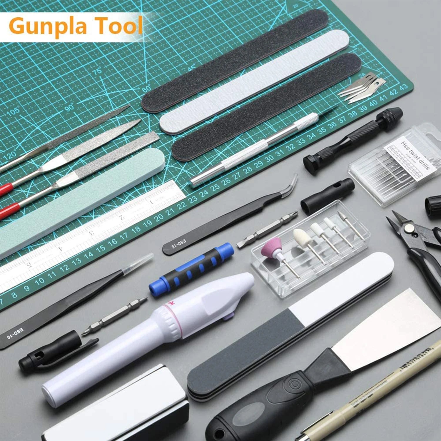 42 in 1 Model Building Tool Set Combo Accessories Kits Cut Tweezers Plier for Gundam Military Hobby DIY Grinding Polishing Drill