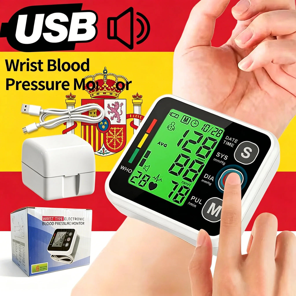 Smart Electronic Bp Monitors High Accurate Wrist Blood Pressure Monitor English Voice Tonometer LCD  Digital Sphygmomanometer