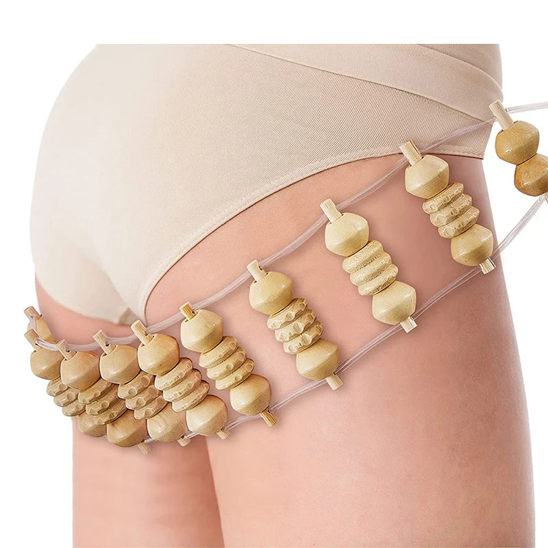 Back Massage Roller Rope: Deep Tissue Wood Therapy Tool for Pain Relief Back Massage Instrument Tidesmit