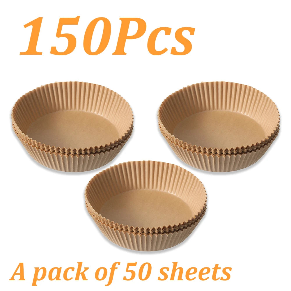 50-500Pcs Disposable Air Fryer Paper Oven Paper Nonstick Air Fryer Baking Paper Round Square Air Fryer Paper Kitchen Accessory