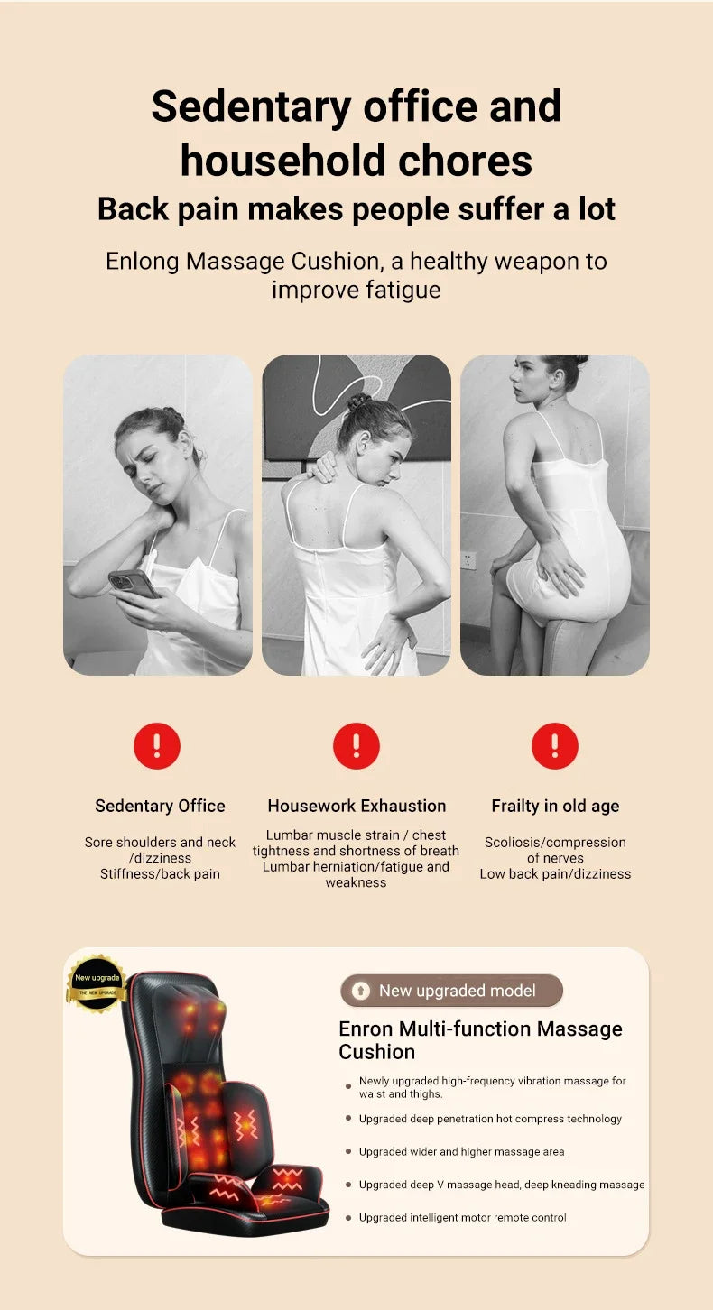 Electric Massage Pillow for Muscle Relief with Heat Therapy - QWW728 Massage Chairs Tidesmit