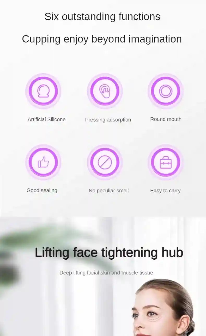Silicone Cupping Massage Set for Face and Body - Purple and Blue Back Massage Instrument Tidesmit