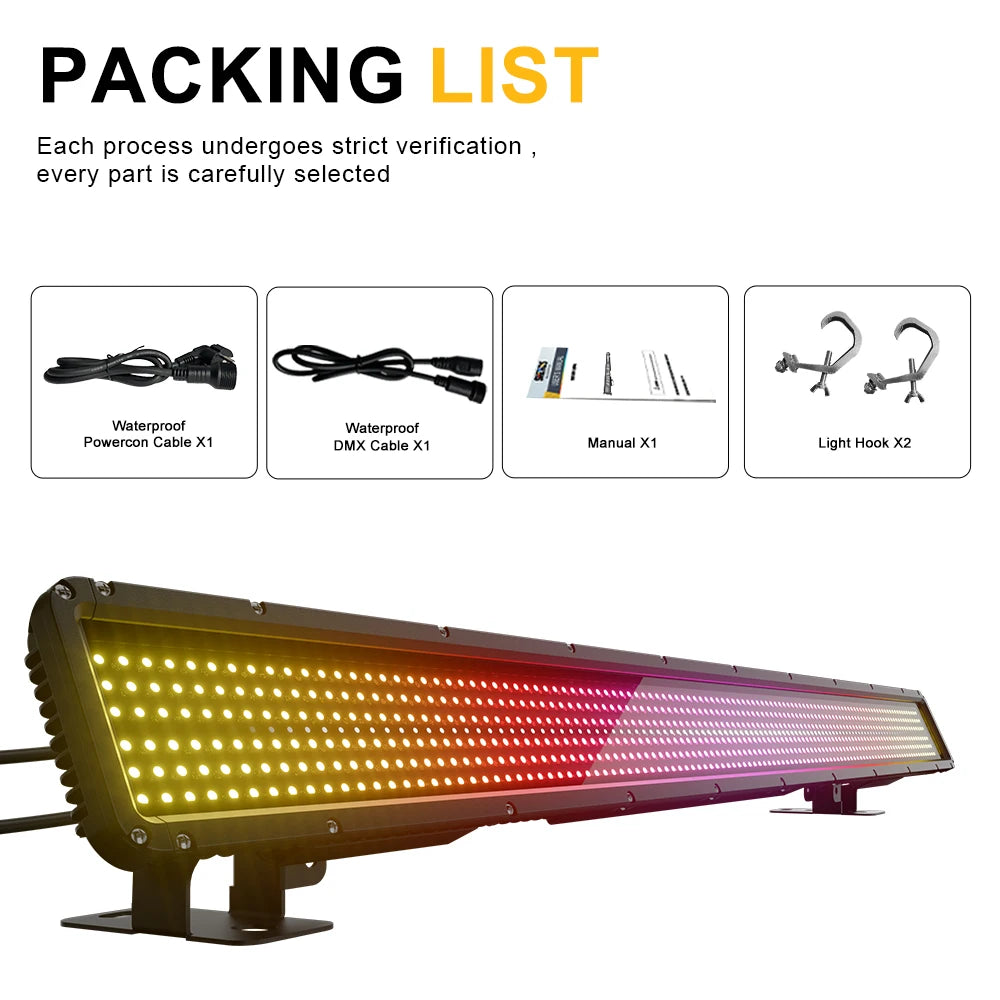 SHEHDS Waterproof IP65 LED 250W 16-Pixel Strobe Light Spliced Wash Pixel Mapping Effect for DJ Disco Theater Outdoor Christmas