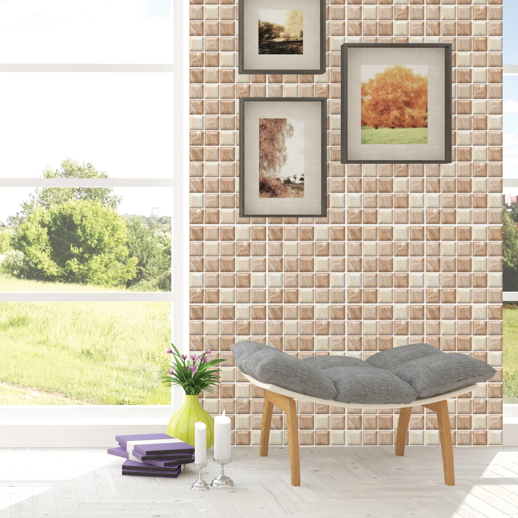 5/10Pcs Peel and Stick Tile Backsplash Thicker Design Marble Tiles 12"X12" Stick on Backsplash Self Adhesive Tiles for Any Room
