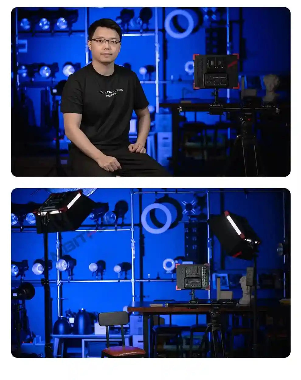 60W LED Video Light Panel | Adjustable Color Temperature Studio Kit Tidesmit
