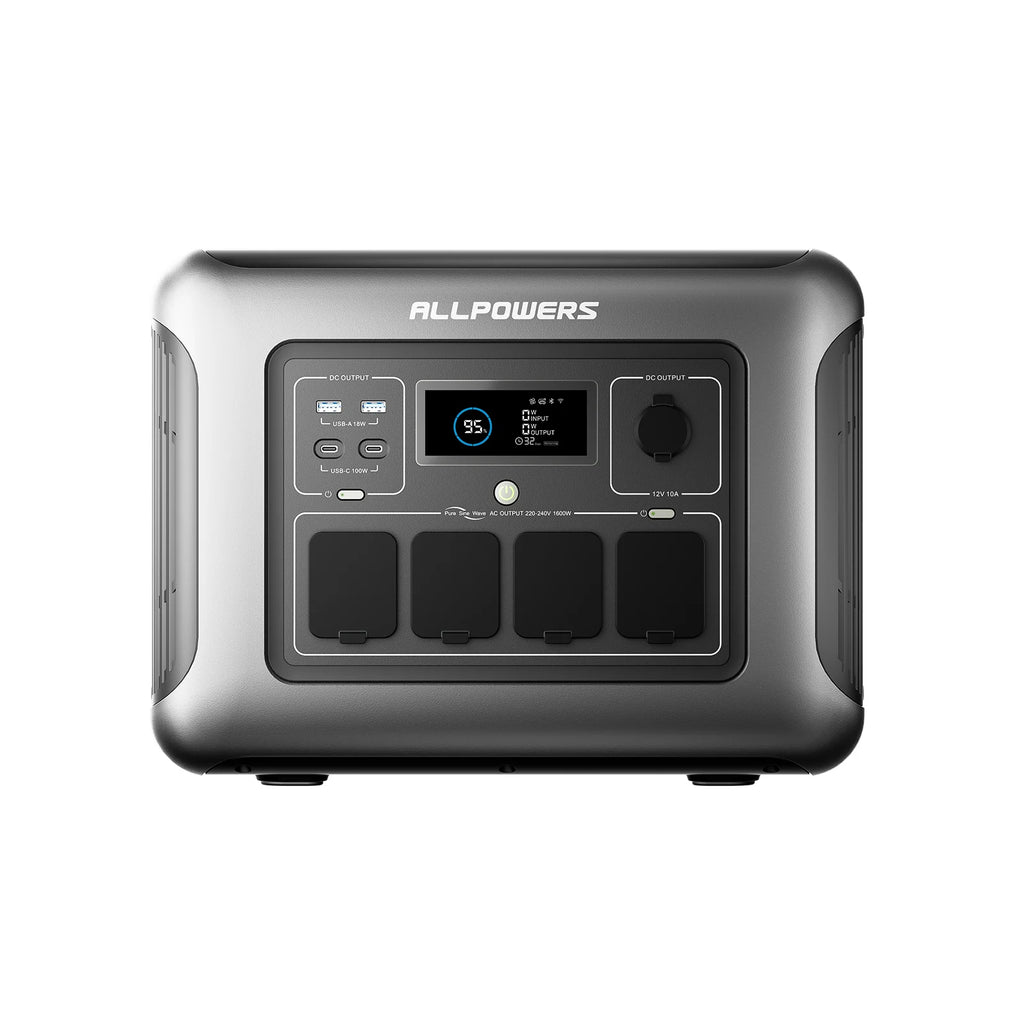 ALLPOWERS R1500 LITE Portable Power Station with Solar Panel 100W 200W 1056Wh LiFePO4 Battery Solar Generator for Outdoor RV