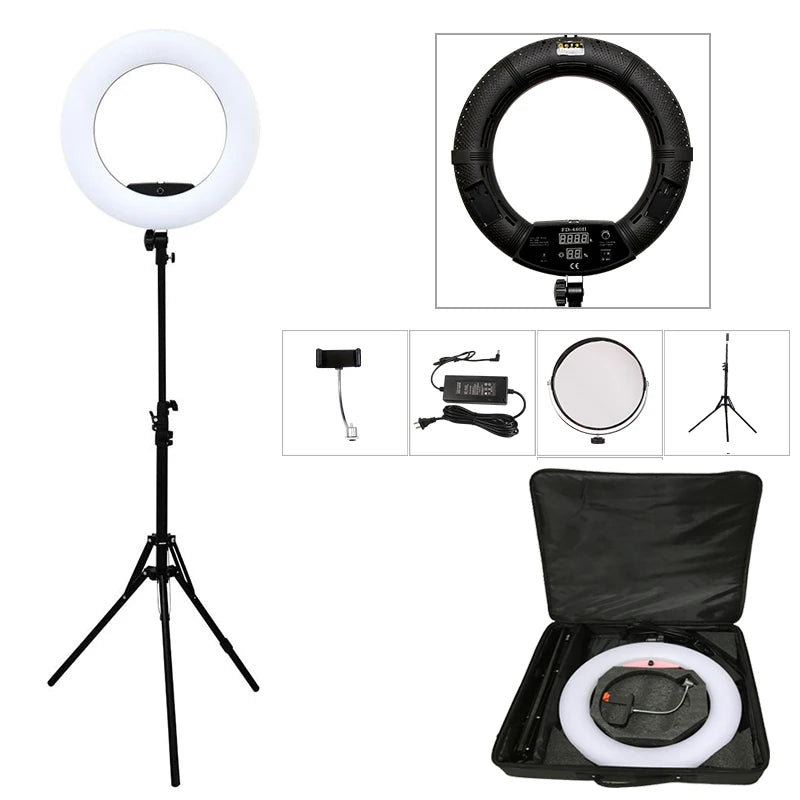 18-Inch LED Ring Light Kit - Adjustable Studio Content Creation Lighting Tidesmit