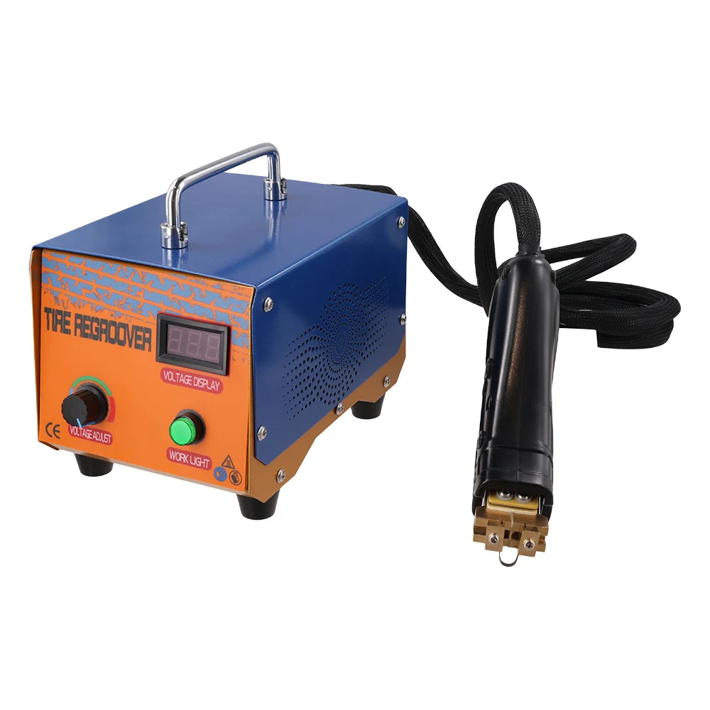 Podofo 1000W Tire Groover Machine Tyre Regrooving Iron Cutter Tool Kit Equipped With 10 Types Tire Cutting Blades For Rubber Tire Retread Work