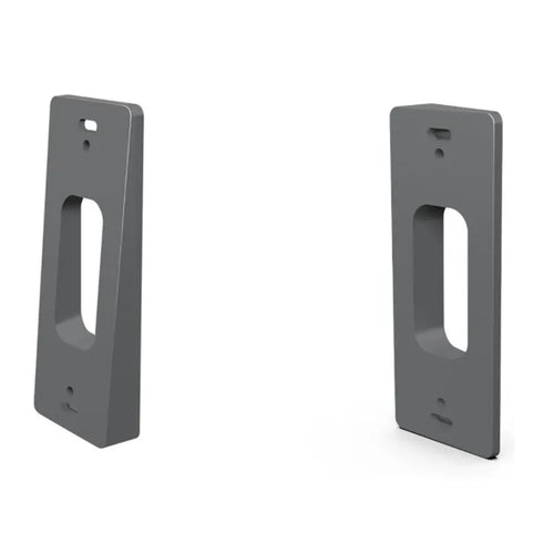 Adjustable angle doorbell bracket, dark gray metal plate with mounting slots