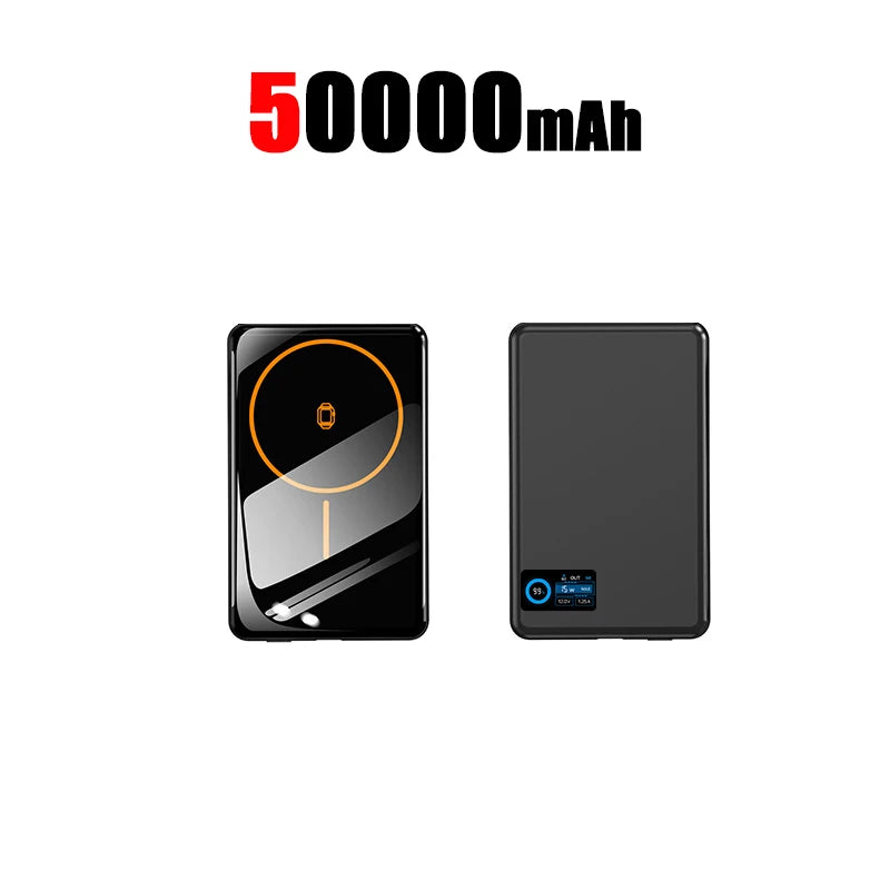 Magnetic Fast Charging Power Bank 50000mAh - Portable USB-C Battery Pack Black 50000mAh Tidesmit