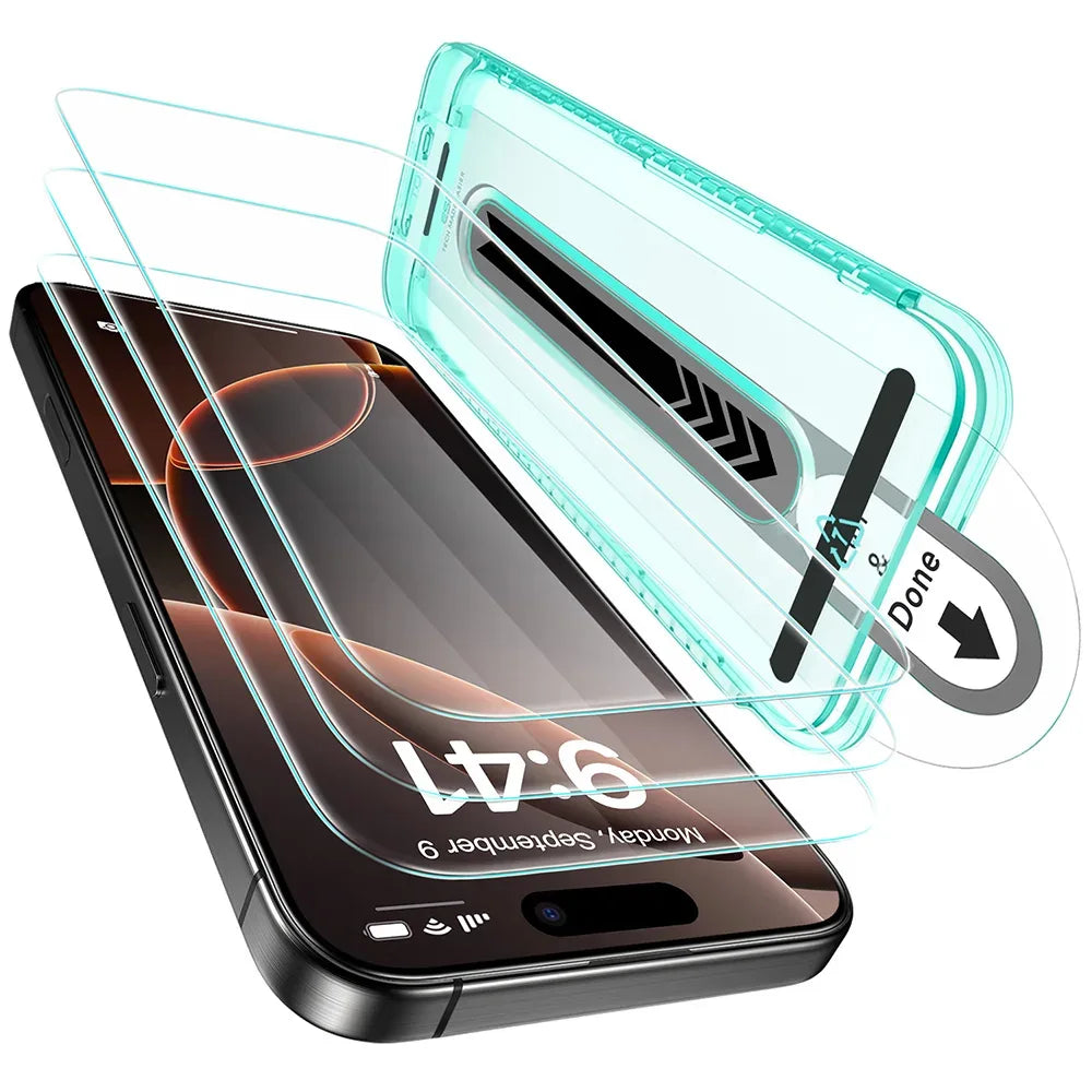 iPhone 16 Anti-Peek Screen Protector Tempered Glass 3 Pack Tidesmit
