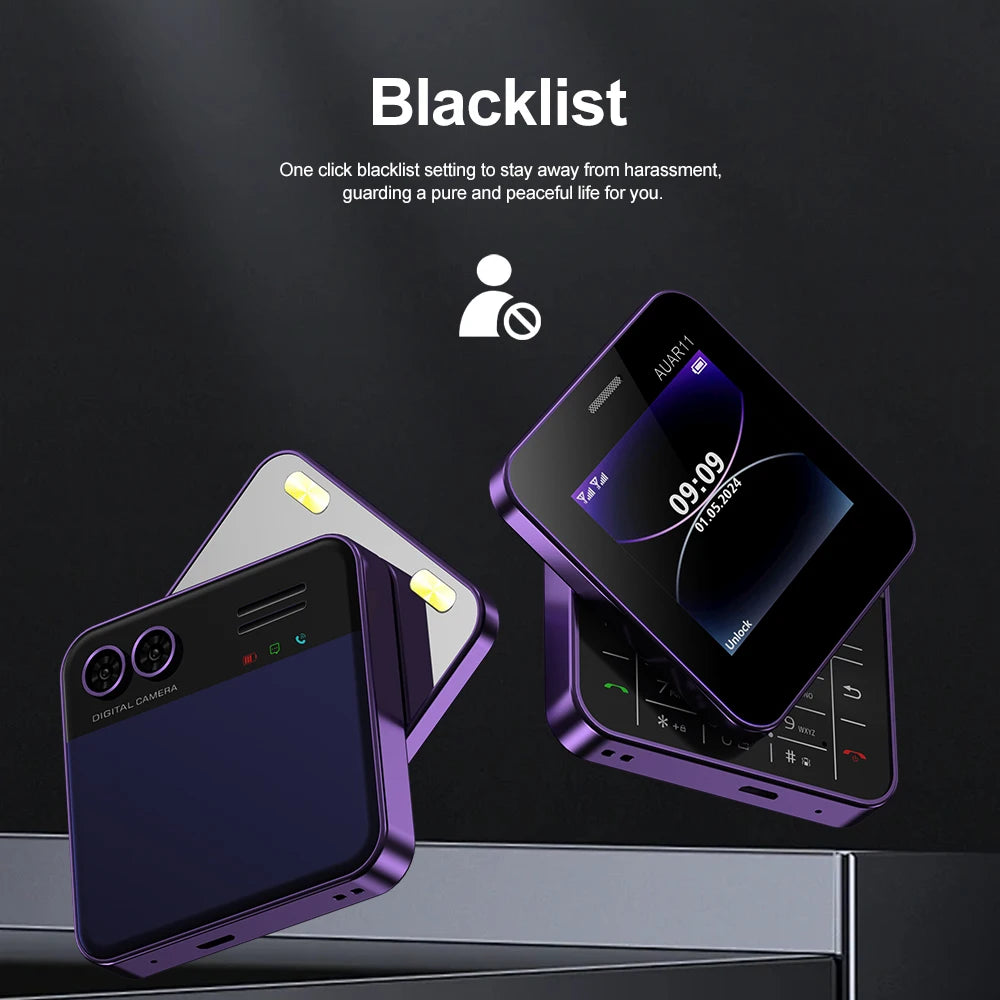 SERVO AUAR11 Rotating Screen Mobile Phone 2G GSM Dual SIM Blacklist Magic Voice FM Radio Speed Dial Torch Mini Sliding Cellphone