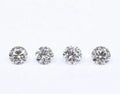 Round brilliant lab-grown diamond set, four white stones viewed from above