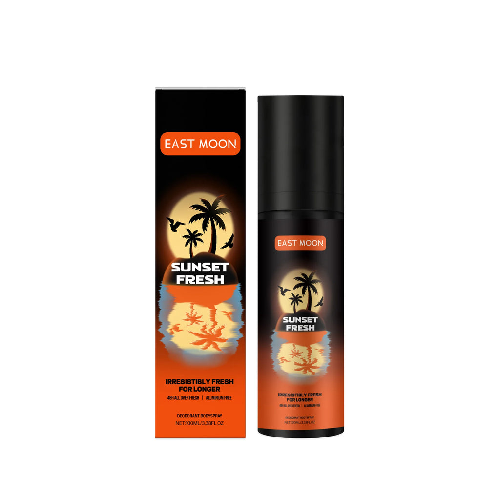 Tidesmit East Moon fruity underarm deodorizing spray for sweat elimination and fresh body odor removal for men