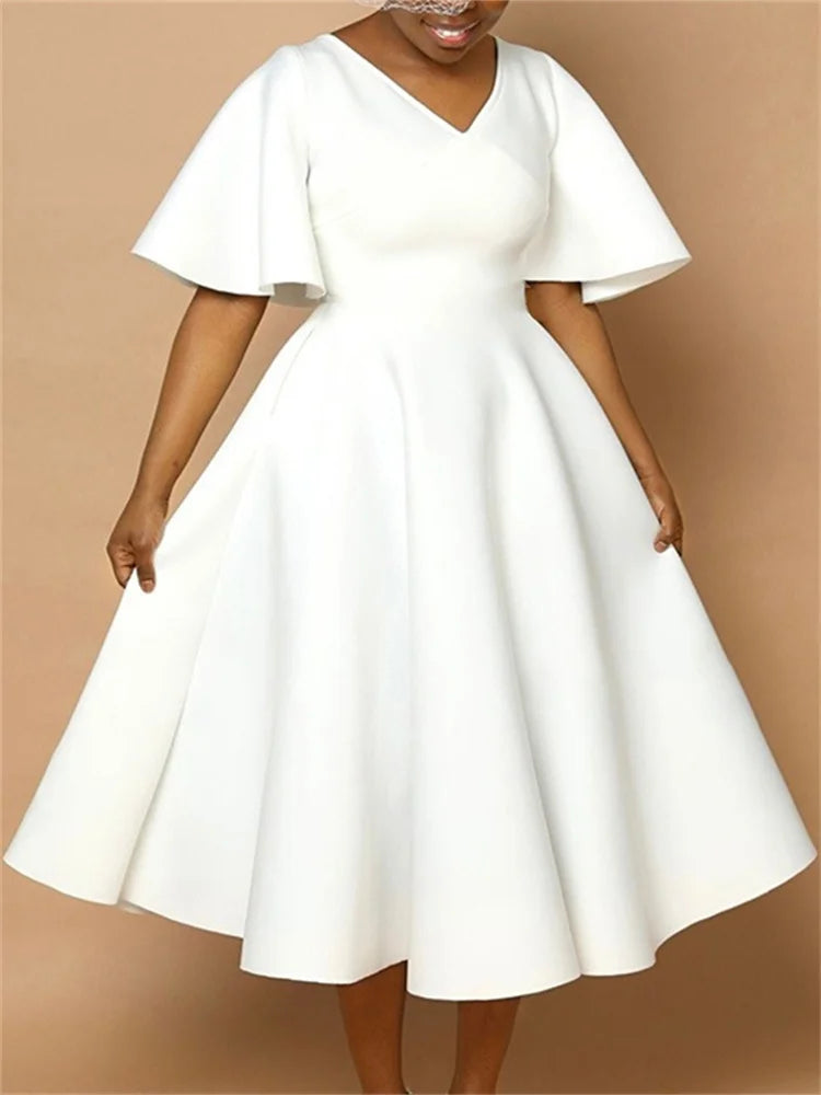Wmstar Dresses for Women V Neck Elegant Fashion Party Maxi Dress New in Summer Fashion Clothes Wholesale Dropshipping S-3XL
