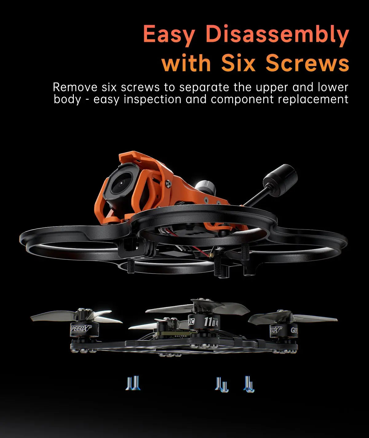 GEPRC DarkStar22 O4 Pro FPV Drone | 3S CineWhoop 7500KV High Precision Tidesmit